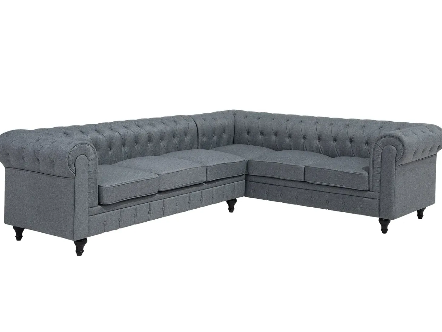 Hjørnesofa 6 personers CHESTERFIELD Grå Venstrevendt