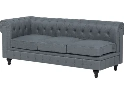 Hjørnesofa 6 personers CHESTERFIELD Grå Venstrevendt