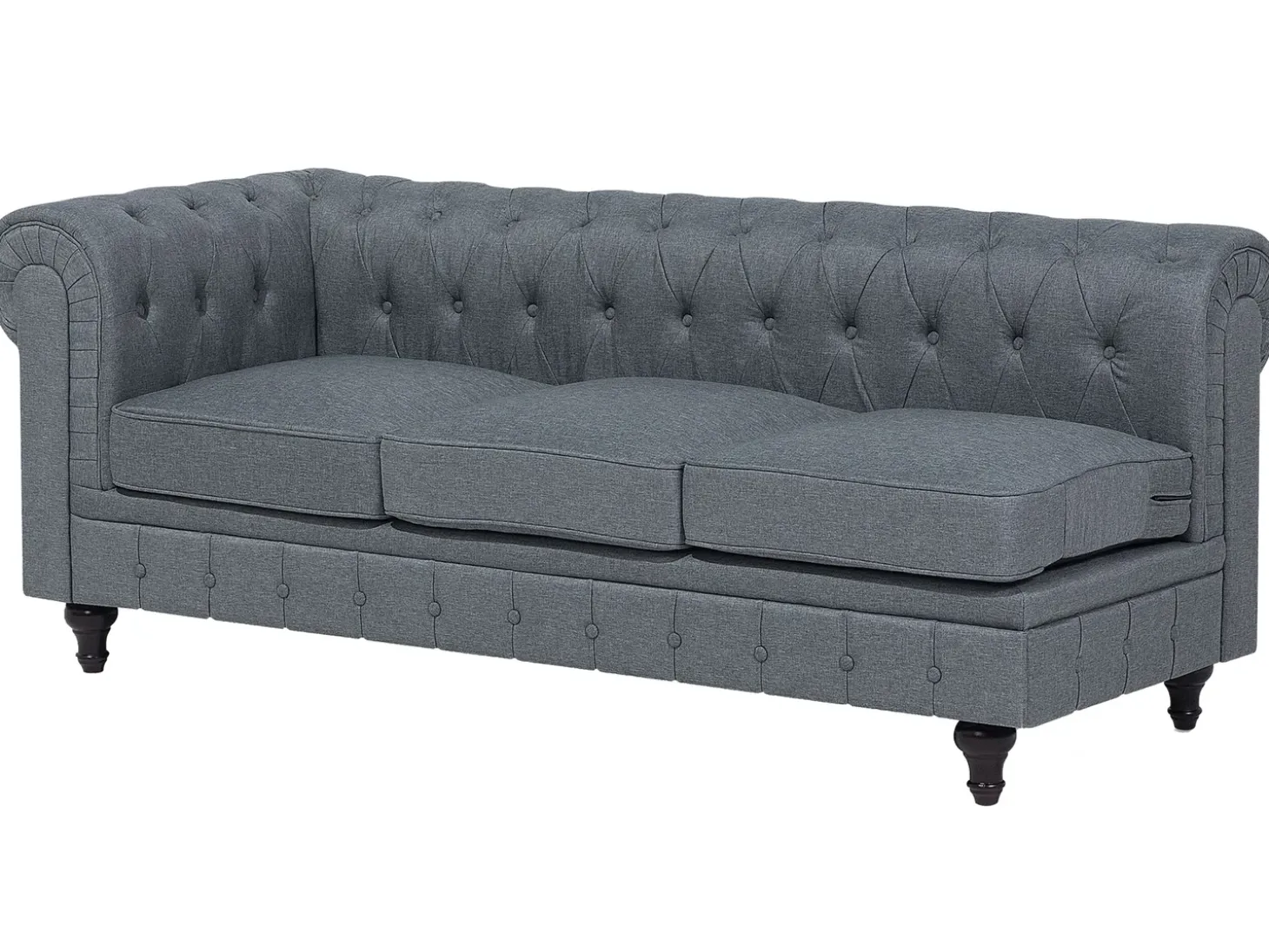 Hjørnesofa 6 personers CHESTERFIELD Grå Venstrevendt