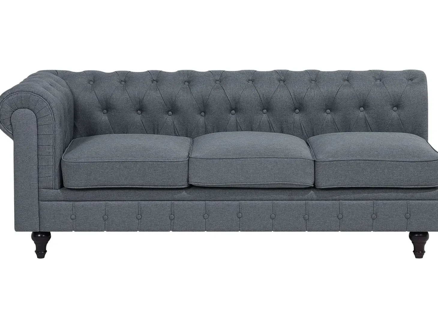 Hjørnesofa 6 personers CHESTERFIELD Grå Venstrevendt