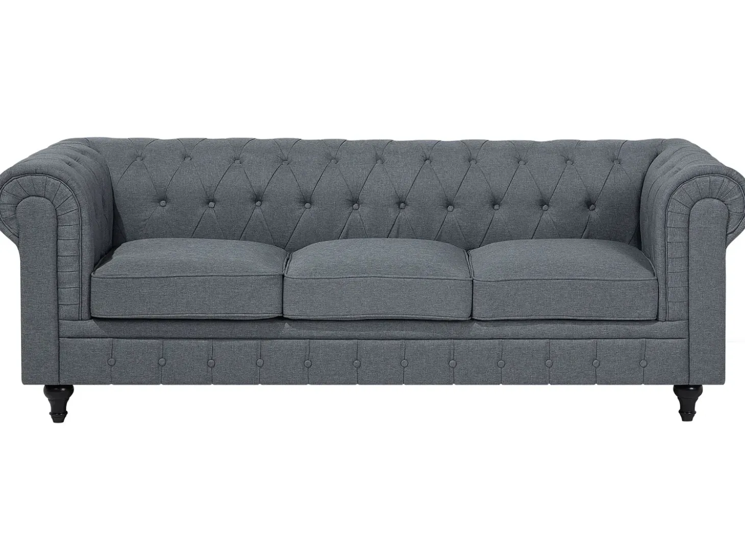 Hjørnesofa 6 personers CHESTERFIELD Grå Venstrevendt