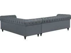 Hjørnesofa 6 personers CHESTERFIELD Grå Venstrevendt
