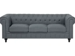 Hjørnesofa 6 personers CHESTERFIELD Grå Højrevendt