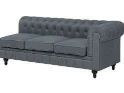 Hjørnesofa 6 personers CHESTERFIELD Grå Højrevendt