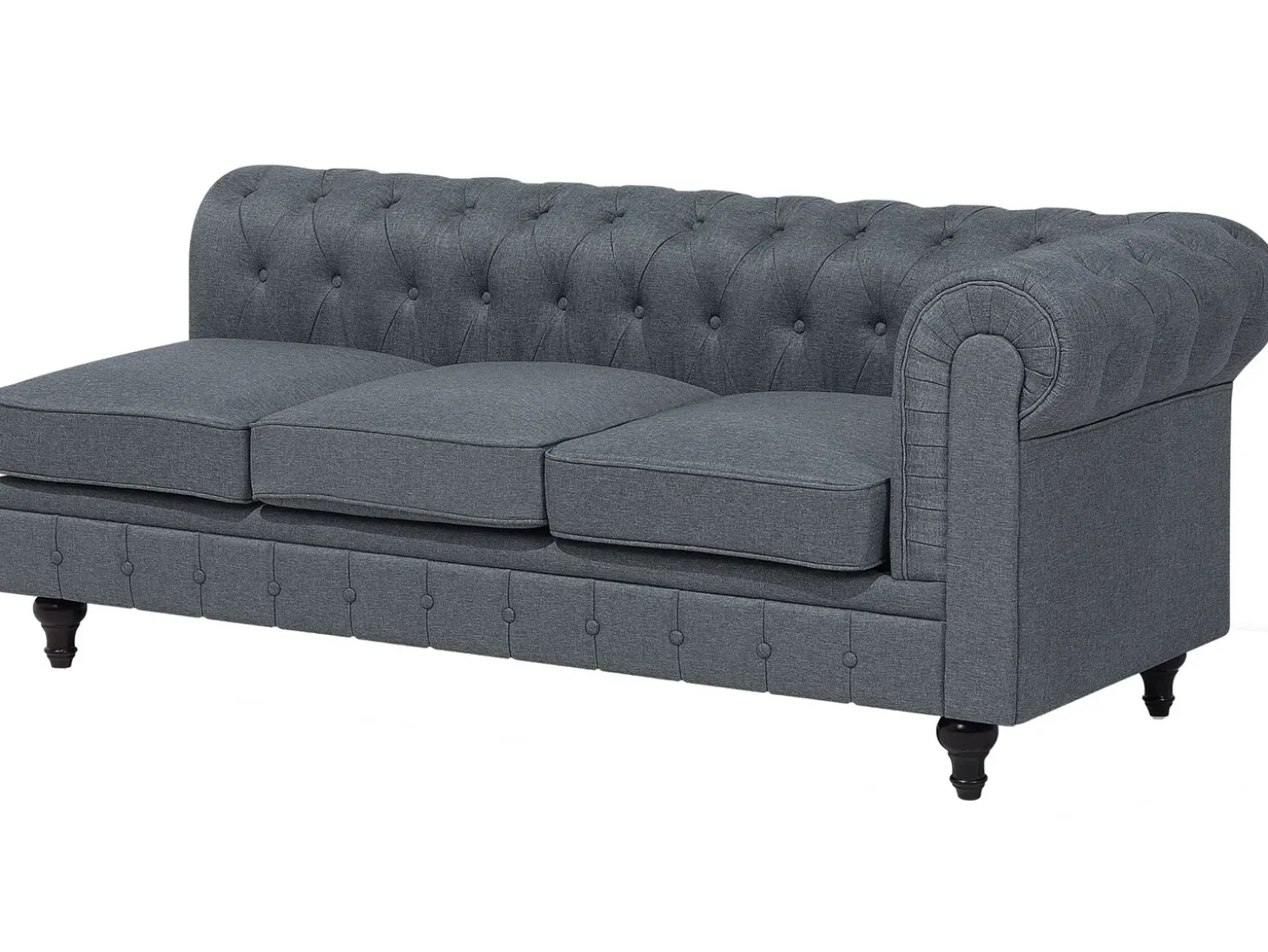 Hjørnesofa 6 personers CHESTERFIELD Grå Højrevendt