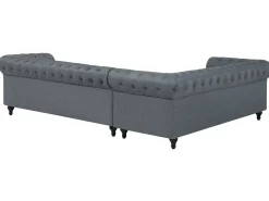 Hjørnesofa 6 personers CHESTERFIELD Grå Højrevendt