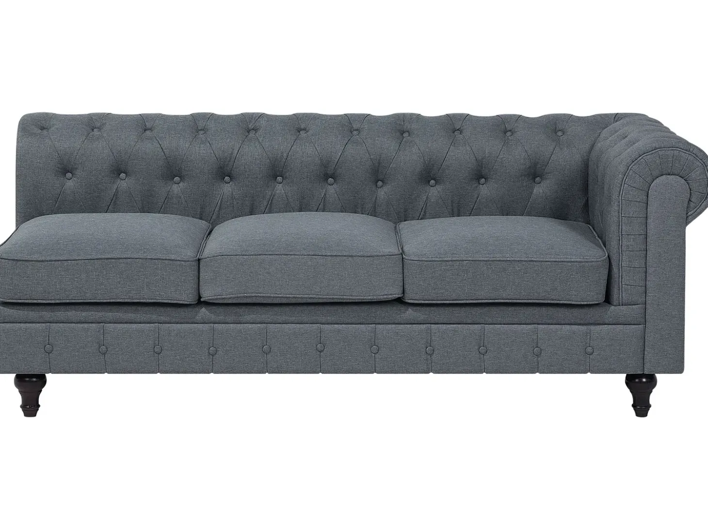 Hjørnesofa 6 personers CHESTERFIELD Grå Højrevendt