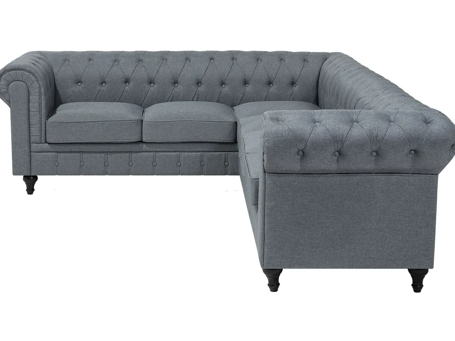 Hjørnesofa 6 personers CHESTERFIELD Grå Højrevendt