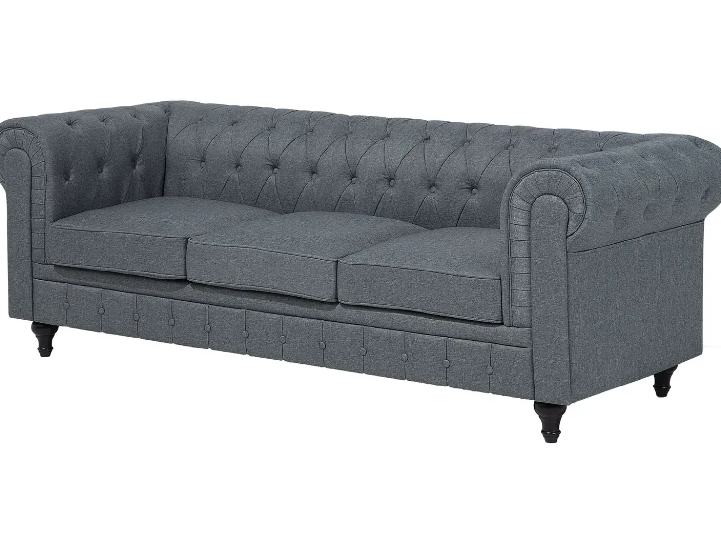 Hjørnesofa 6 personers CHESTERFIELD Grå Højrevendt