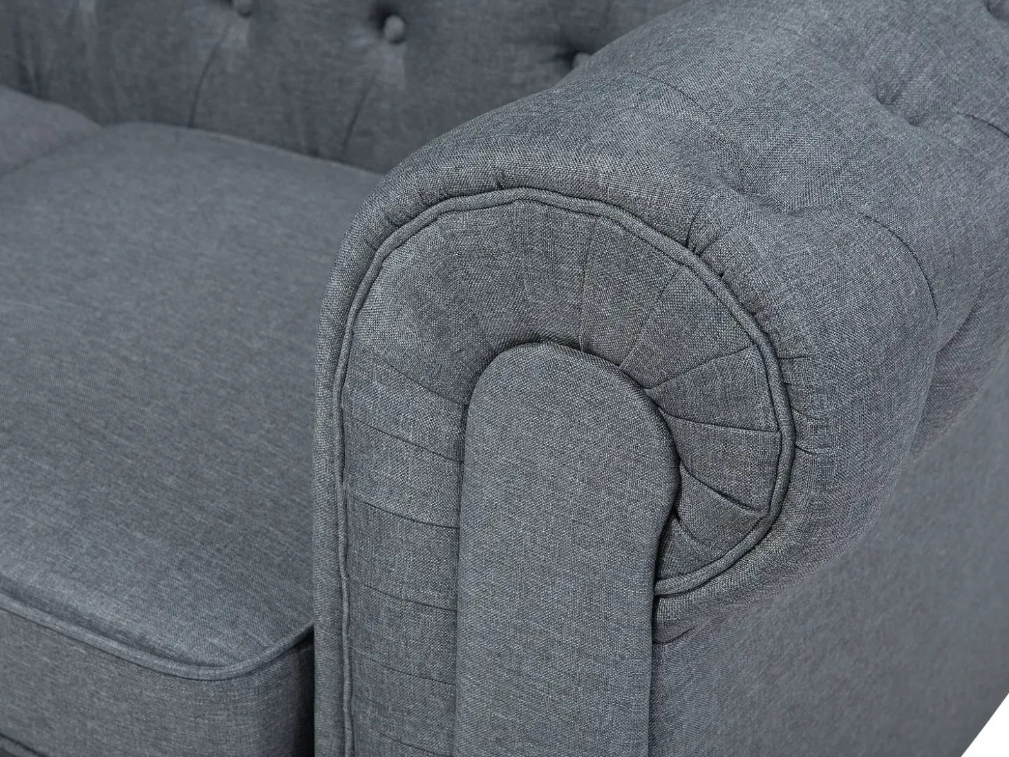 Hjørnesofa 6 personers CHESTERFIELD Grå Højrevendt