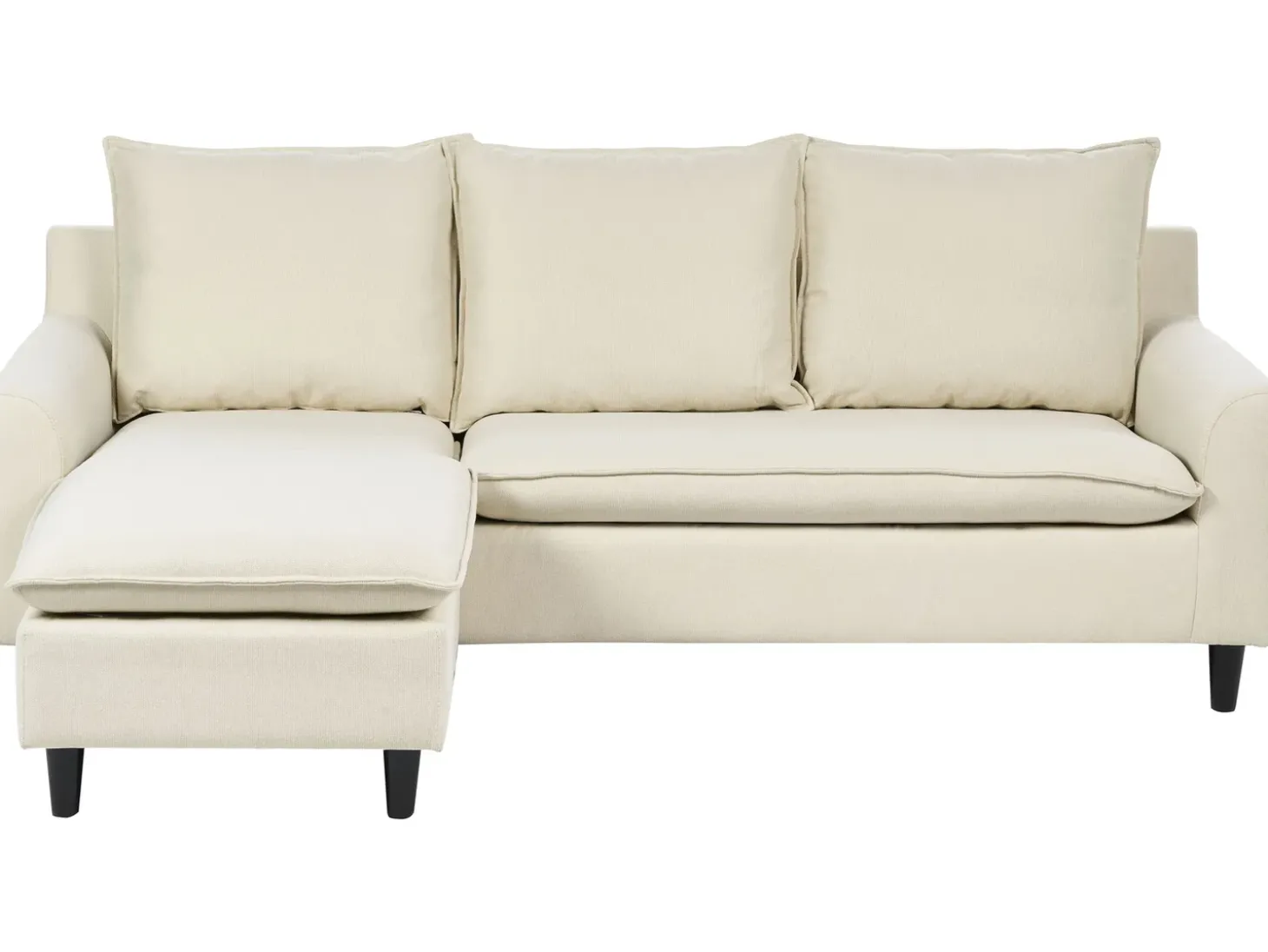 Hjørnesofa 3 personers ELVENES Lys Beige Højrevendt