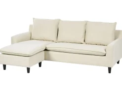 Hjørnesofa 3 personers ELVENES Lys Beige Højrevendt