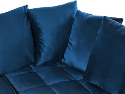 Hjørnesofa 3 personers GRENA Velour Navy Blå Venstrevendt