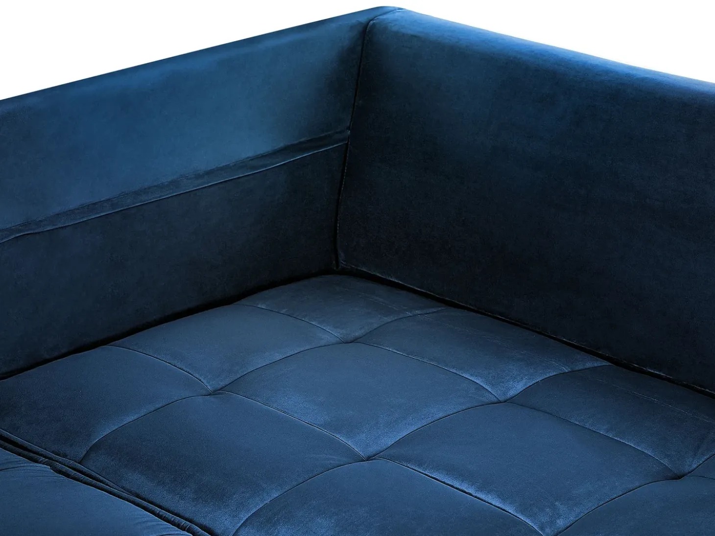 Hjørnesofa 3 personers GRENA Velour Navy Blå Venstrevendt