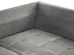 Hjørnesofa 3 personers GRENA Velour Lysegrå Venstrevendt