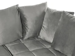 Hjørnesofa 3 personers GRENA Velour Lysegrå Venstrevendt