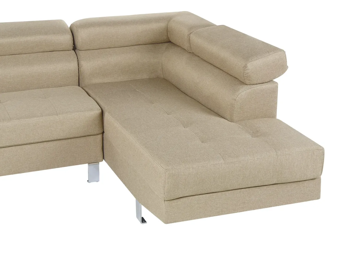Hjørnesofa 5 personers NORREA Lys Beige Venstrevendt