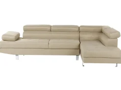 Hjørnesofa 5 personers NORREA Lys Beige Venstrevendt