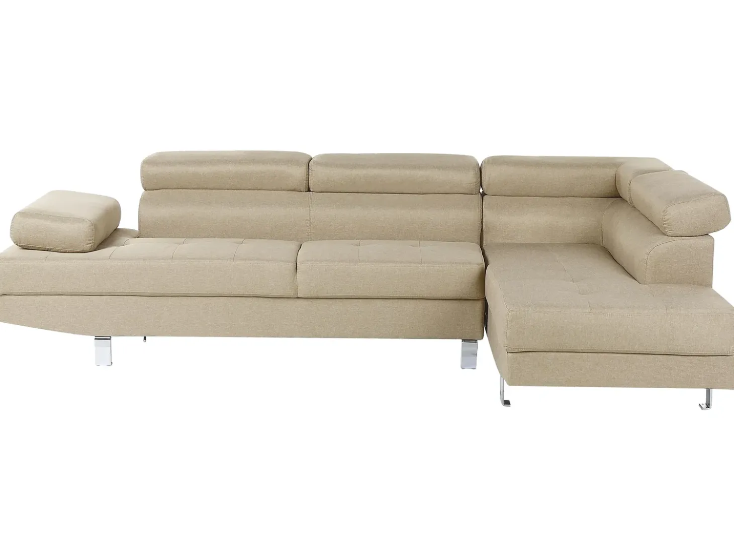 Hjørnesofa 5 personers NORREA Lys Beige Venstrevendt