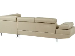 Hjørnesofa 5 personers NORREA Lys Beige Venstrevendt