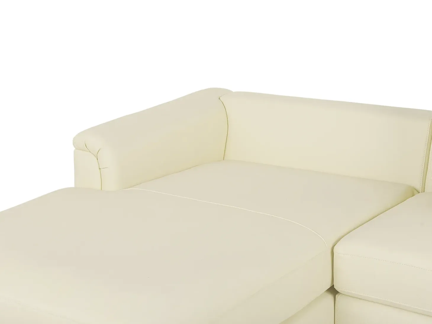Hjørnesofa 4 personers OSLO Ægte læder Lys Beige Højrevendt