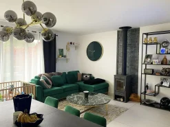 Hjørnesofa 4 personers OSLO Velour Mørkegrøn Venstrevendt