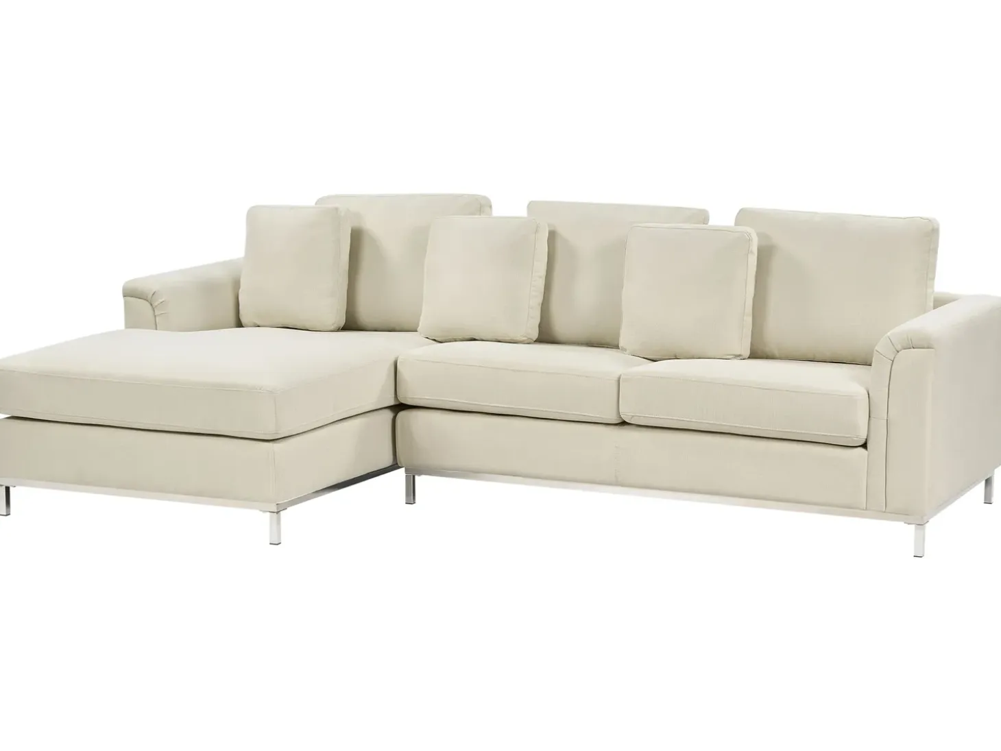 Hjørnesofa 4 personers OSLO Beige Højrevendt