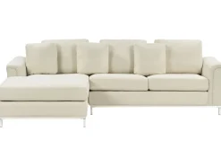 Hjørnesofa 4 personers OSLO Beige Højrevendt