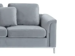Hjørnesofa 4 personers OSLO Velour Grå Venstrevendt