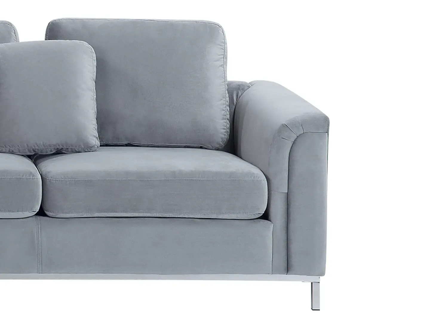 Hjørnesofa 4 personers OSLO Velour Grå Venstrevendt