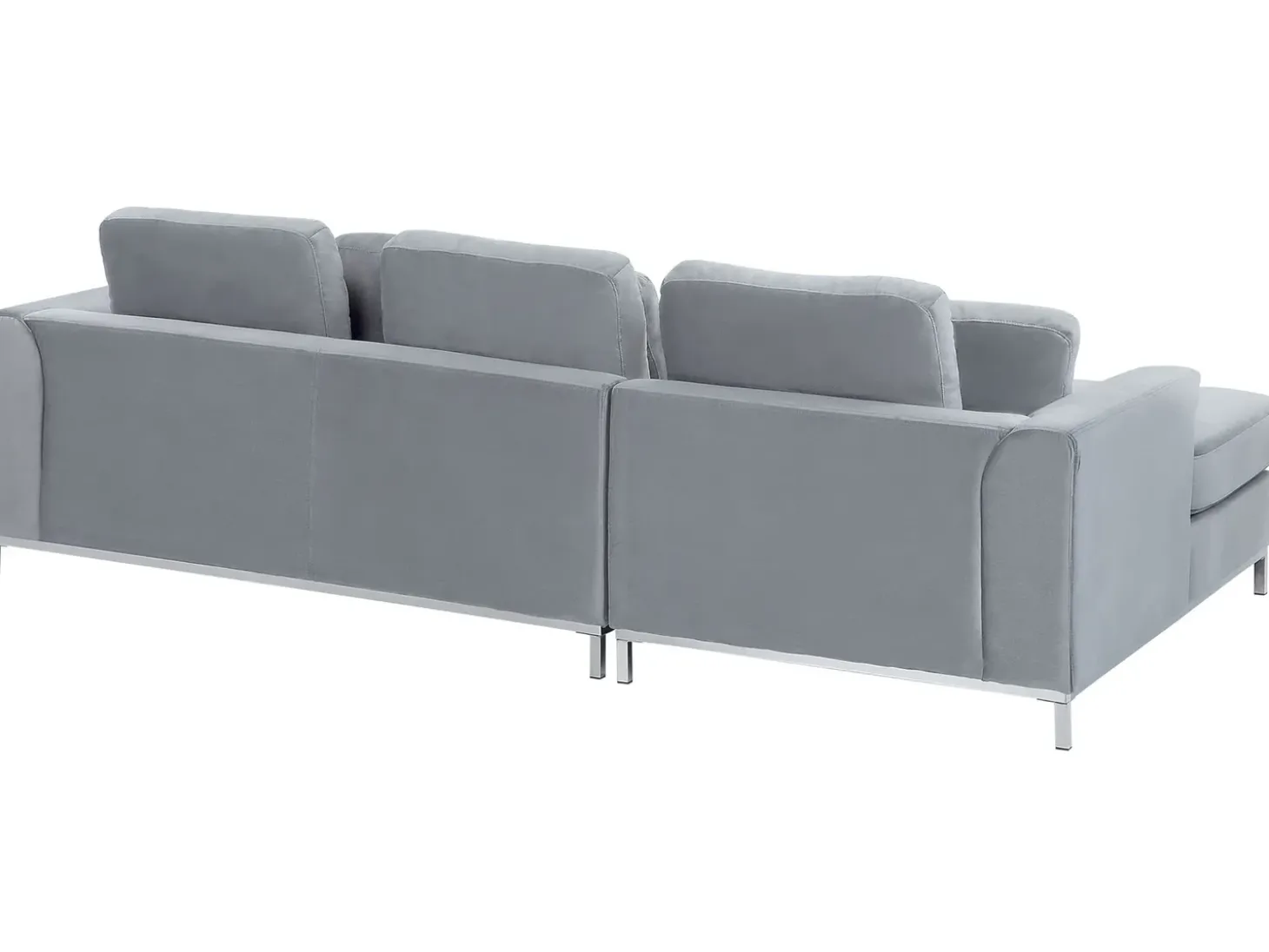 Hjørnesofa 4 personers OSLO Velour Grå Venstrevendt