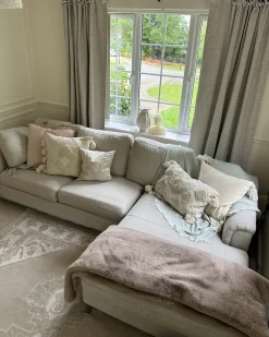 Hjørnesofa 4 personers OSLO Beige Venstrevendt