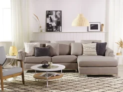 Hjørnesofa 4 personers OSLO Beige Venstrevendt