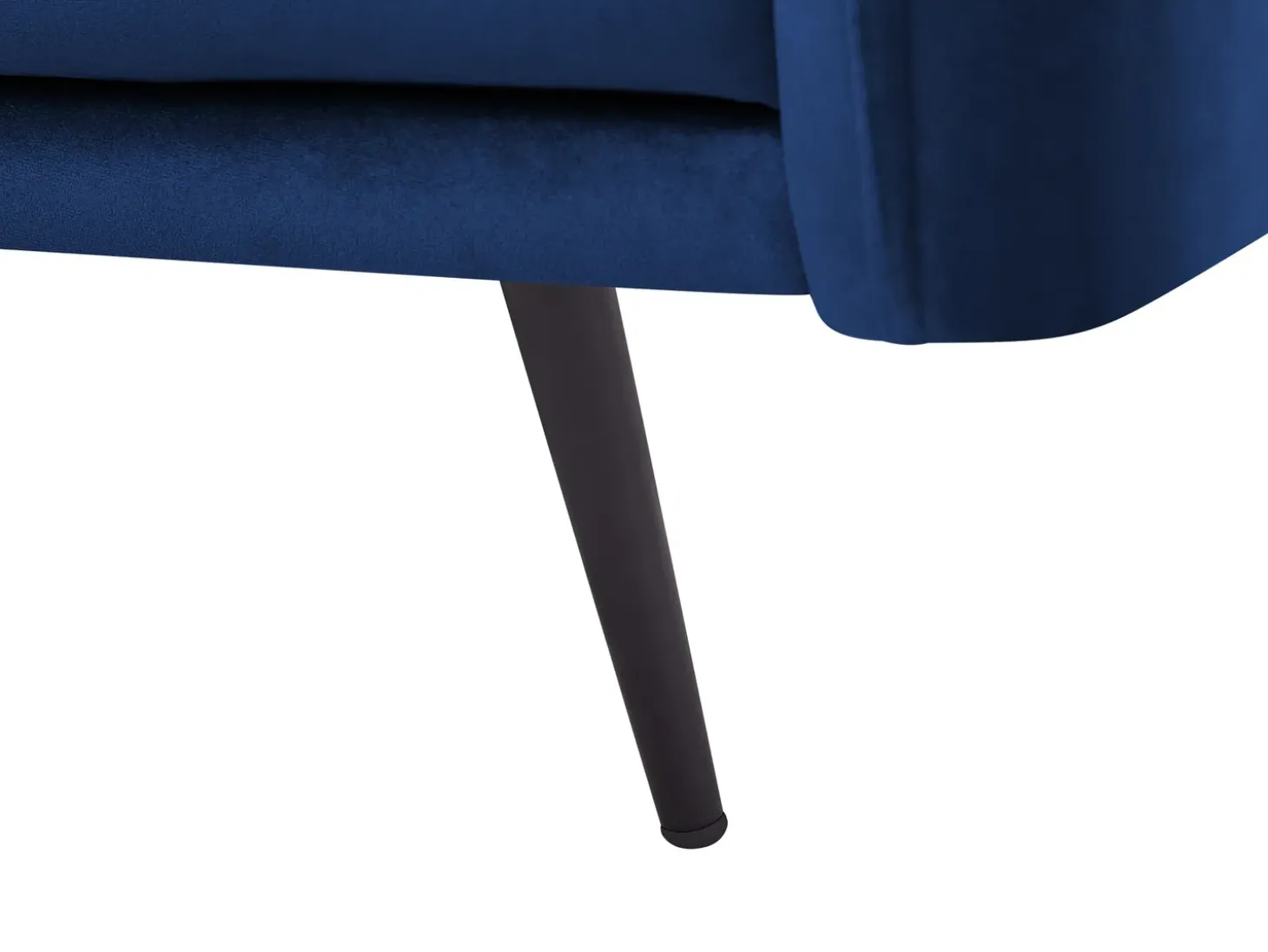 Hjørnesofa 3 personers VARDE Velour Navy Blå LED Højrevendt
