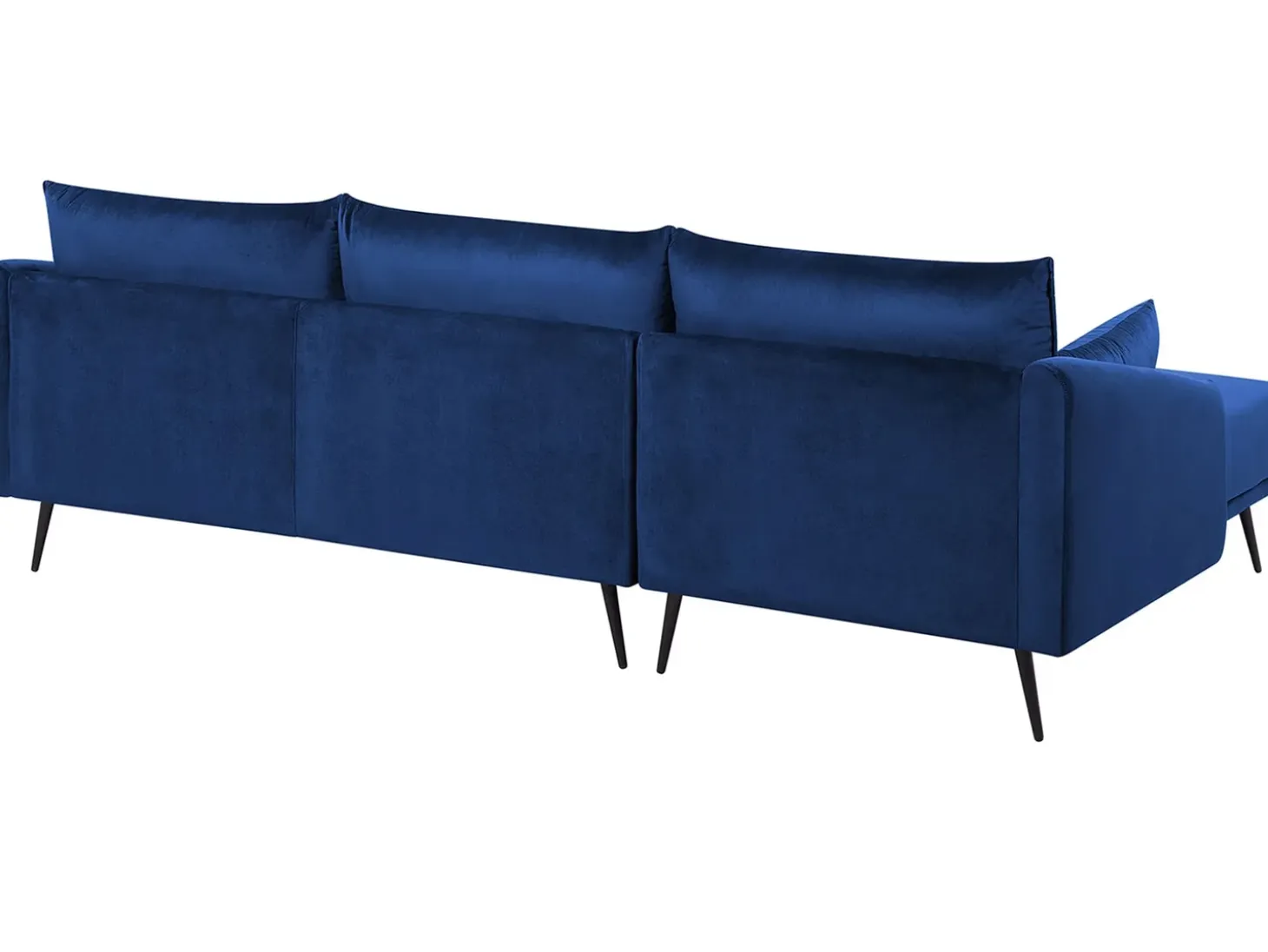 Hjørnesofa 3 personers VARDE Velour Navy Blå LED Højrevendt