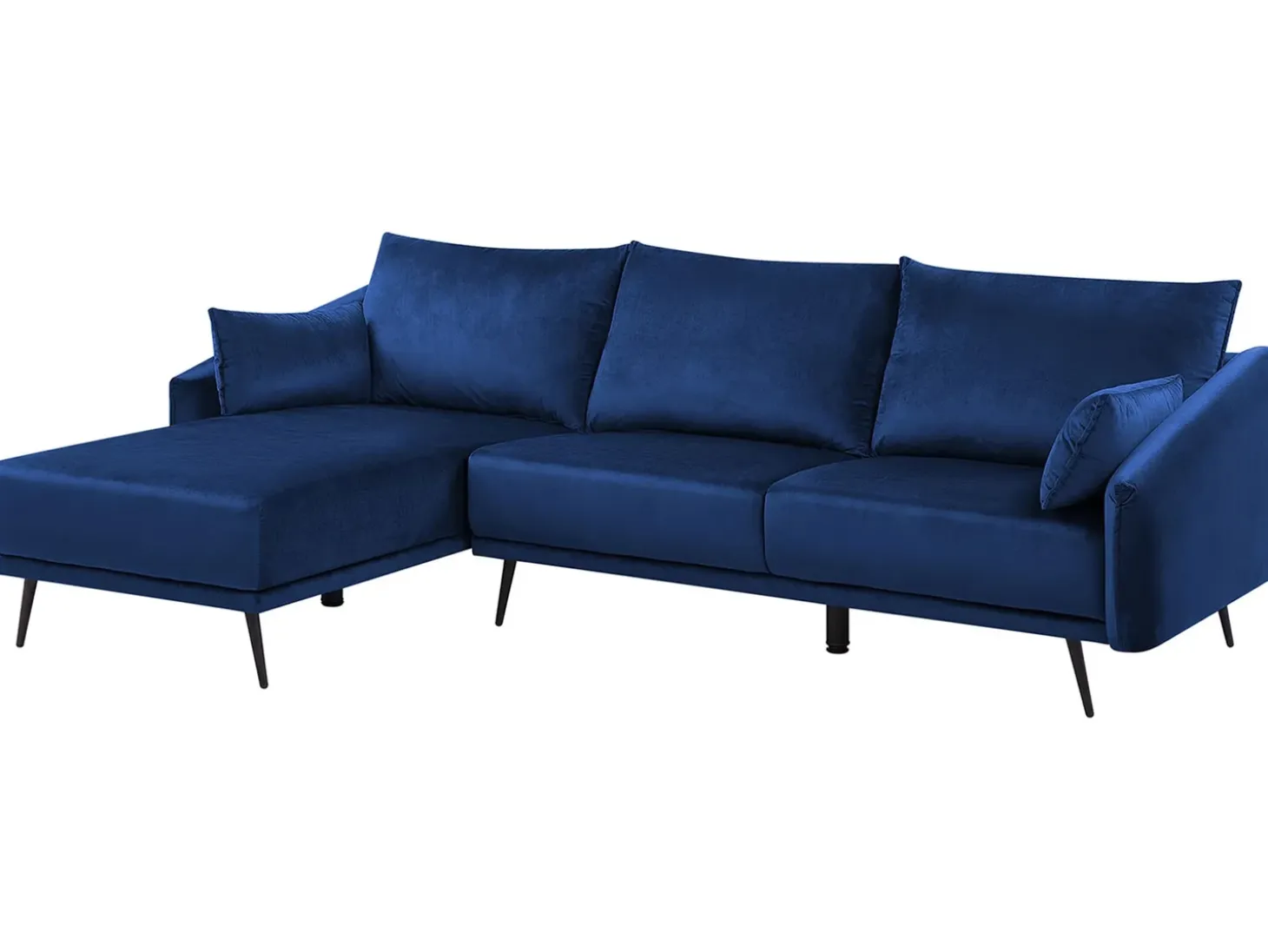 Hjørnesofa 3 personers VARDE Velour Navy Blå Højrevendt
