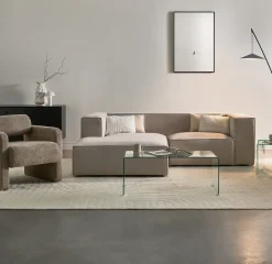 Hjørnesofa 2 personers VERNON Lys Beige Højrevendt