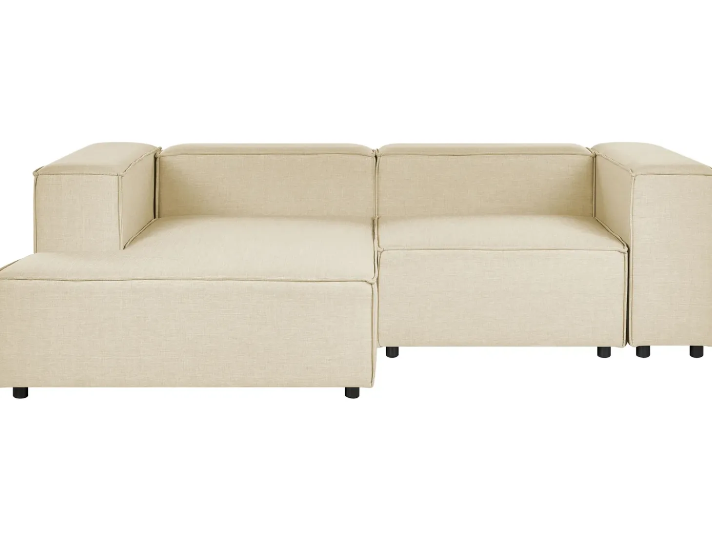 Hjørnesofa modul 2 personers APRICA Kunstlinned Beige Højrevendt