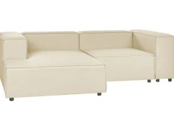 Hjørnesofa modul 2 personers APRICA Kunstlinned Beige Højrevendt