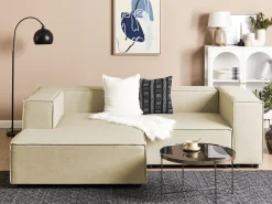 Hjørnesofa modul 2 personers APRICA Kunstlinned Beige Højrevendt
