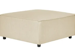 Hjørnesofa modul 2 personers APRICA Kunstlinned Beige med fodskammel Højrevendt