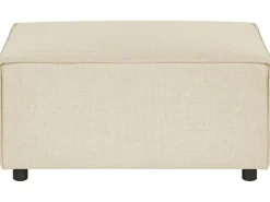 Hjørnesofa modul 2 personers APRICA Kunstlinned Beige med fodskammel Højrevendt