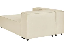 Hjørnesofa modul 2 personers APRICA Kunstlinned Beige med fodskammel Højrevendt