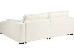 Hjørnesofa KOLDING Boucle Lys Beige med fodskammel Venstrevendt