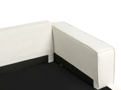 Hjørnesofa KOLDING Boucle Lys Beige med fodskammel Venstrevendt