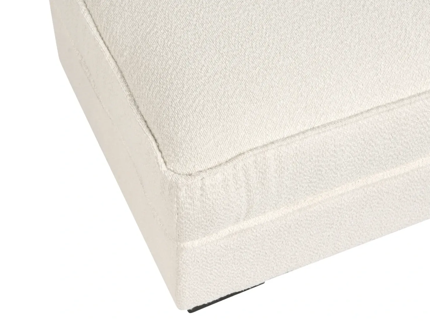 Hjørnesofa KOLDING Boucle Lys Beige med fodskammel Venstrevendt