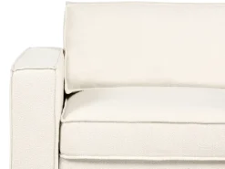 Hjørnesofa KOLDING Boucle Lys Beige med fodskammel Venstrevendt