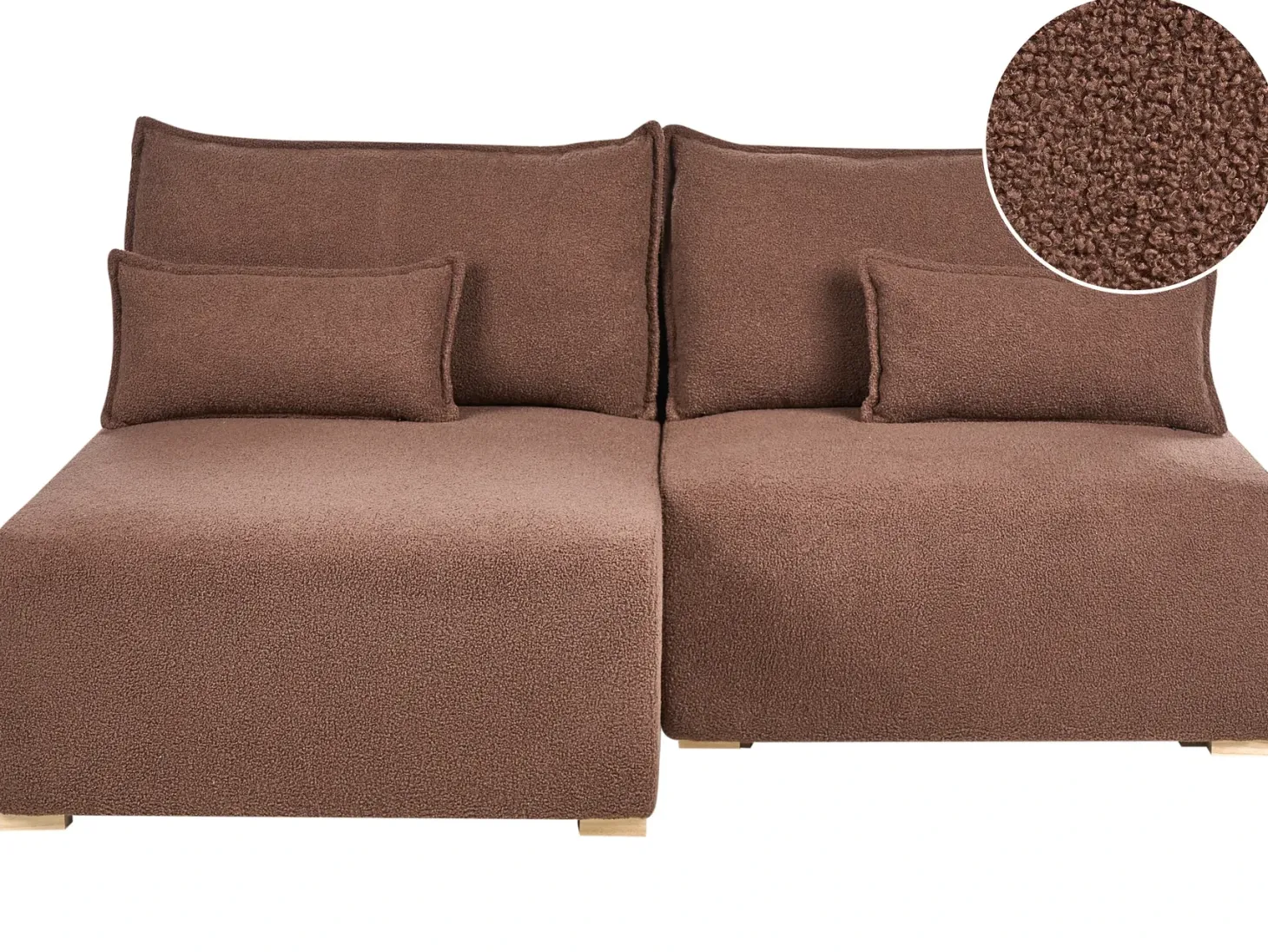Hjørnesofa modul NERBO Boucle Brun Højrevendt