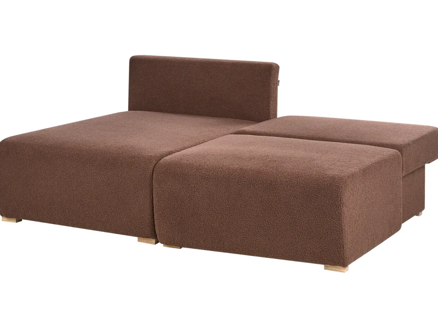 Hjørnesofa modul NERBO Boucle Brun Højrevendt