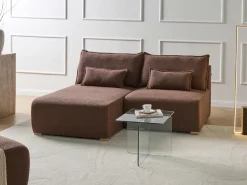 Hjørnesofa modul NERBO Boucle Brun Højrevendt